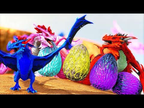 A História do Bebê Dragão Guerreiro: O Ninho da Mãe dos Dragões Foi ATACADO! Ark Survival Evolved