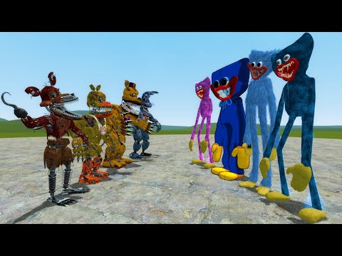 ANIMATRONICs VS HUGGY WUGGYS!! Garry's Mod Sandbox [Poppy Playtime vs Five Nights At Freddy's]