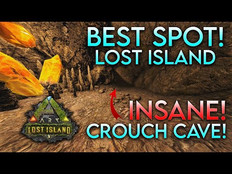Best Base Spot For Lost Island INSANE CROUCH CAVE!😱 | Ark Survival Evolved