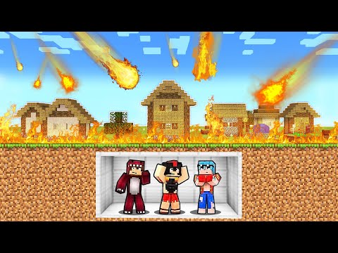 BUNKER SEGURO vs LLUVIA DE FUEGO 😱🔥 MINECRAFT pero LLUEVE FUEGO del CIELO – INVICTOR