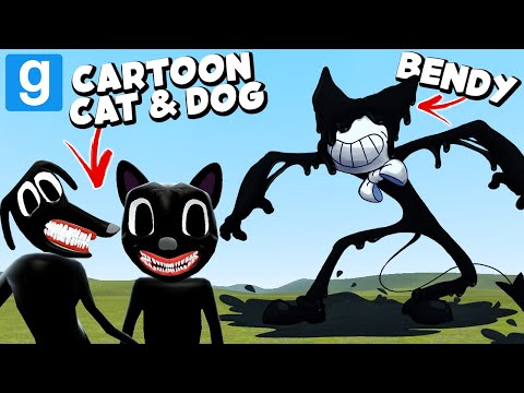 CAN CARTOON CAT & DOG ESCAPE… BENDY?! (Garry's Mod Sandbox) | JustJoeKing