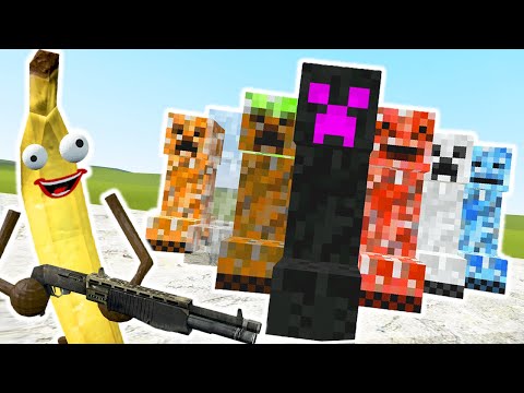 ELEMENTAL MINECRAFT CREEPERS! (Garry's Mod)