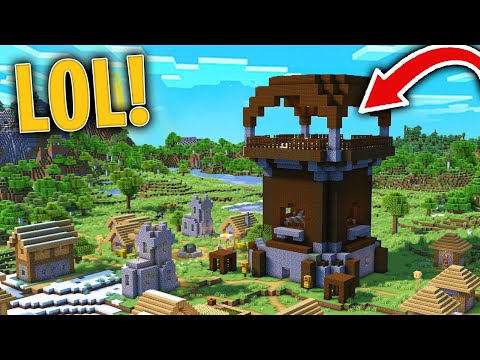 Encontramos una TORRE de PILLAGERS en una ALDEA de MINECRAFT 1.18! 😍