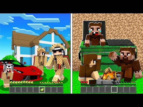 EVSİZ AİLE HAYAT VS MİLYONER AİLE HAYAT – Minecraft