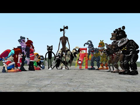 FNF VS FNAF VS TREVOR HENDERSON CREATURES! Garry's Mod [Siren Head, Cartoon Cat, and others]