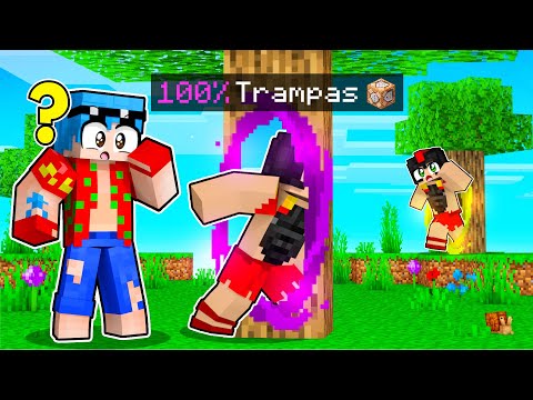 Hago TRAMPAS en el Escondite con los Compas 😂 INVICTOR usa PORTALES en Minecraft