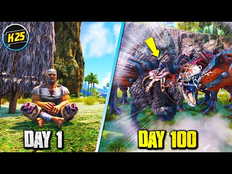 I Survived 100 Days of HARDCORE Ark Survival Evolved (The Center) 😬