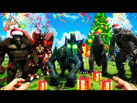 LA FAMILIA GODZILLA SE JUNTA EN NAVIDAD | ARK SURVIVAL EVOLVED