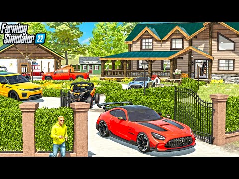MILLIONAIRE MANSION (PRIVATE GATE) LUXURY CARS | FARMING SIMULATOR 22