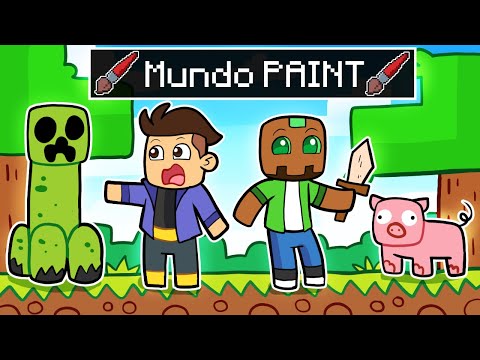 MINECRAFT pero EL MUNDO ESTÁ HECHO DE PAINT! 😂🎨