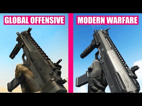Modern Warfare 2019 vs Counter-Strike Global Offensive Weapons Comparison