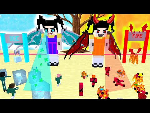 Monster School : Squid Game Doll Hot and Cold w\ Baby Zombie – Sad Story – Minecraft Animation