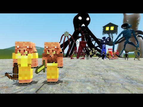 PIGLIN VS TREVOR HENDERSON CREATURES!! Garry's Mod Sandbox