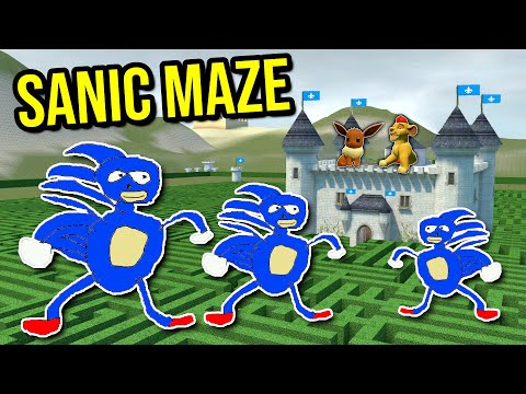RUNNING FROM SANIC IN A MAZE!! (Garry's Mod)
