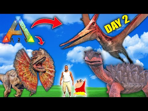 SHINCHAN & I CAUGHT Flying Dino and More in Ark Survival Evolved DAY 2 in hindi | dinosaur game
