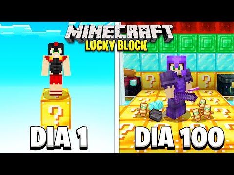 SOBREVIVÍ 100 DÍAS en un UN SOLO BLOQUE de LUCKY BLOCK en MINECRAFT 😱 INVICTOR