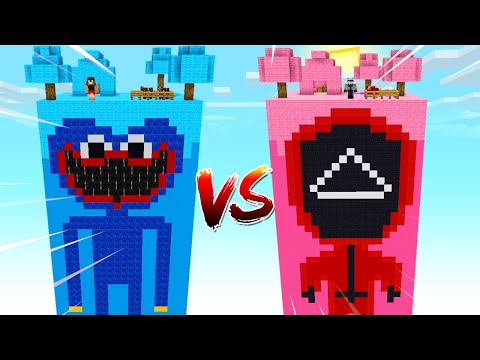 Torre de Poppy Playtime (Huggy Wuggy) vs Torre del Juego del Calamar 😱 MINECRAFT