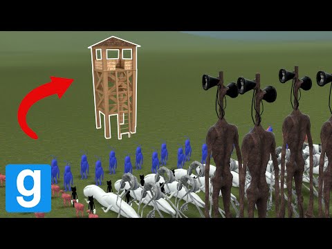 TREVOR HENDERSON ARMY VS TOWERS! – Garry's mod Sandbox