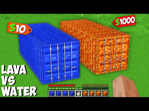 Which SECRET CONTAINER IS BETTER TO BUY in Minecraft ? LAVA CONTAINER VS WATER CONTAINER !