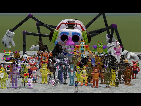 ALL FNAF 1-9 SECURITY BREACH ANIMATRONICS In Garry's Mod! (Five Nights at Freddy's: Security Breach)