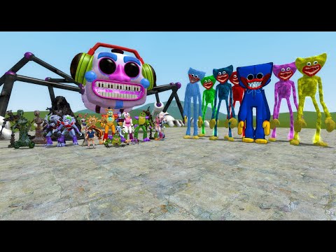 ALL SECURITY BREACH ANIMATRONICS VS HUGGY WUGGYS!! Garry's Mod Sandbox [Poppy Playtime vs FNAF]