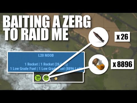 BAITING a ZERG TO RAID ME WITH 120+ ROCKETS | Rust Solo Survival (6 of 6)