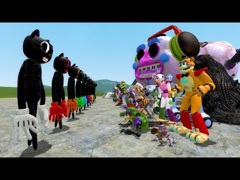 CARTOON CAT ALL COLORS VS ALL FNAF SECURITY BREACH ANIMATRONICS!! Garry's Mod (Five Nights Freddy's)