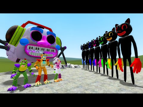 CARTOON CAT ALL COLORS VS DJ MUSIC MAN BOSS In Garry's Mod (ive Nights at Freddy's: Security Breach)