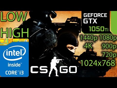 Counter Strike Global Offensive: GTX 1050 ti – i3 6100 – 1080p – 900p – 720p – 1440p – 4K – 1024×768