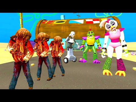 ЗАЩИЩАЕМ КРАСТИ КРАБС ОТ ЗОМБИ И АНИМАТРОНИКОВ FNAF SB COOP ► Garry's Mod