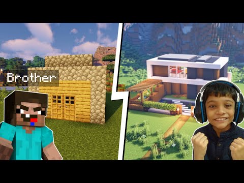 EPIC MODERN HOUSE BUILD BATTLE with my BROTHER in MINECRAFT