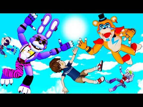 FNAF Security Breach Glamrock Bonnie vs Freddy • Garry's Mod • FNAF 9 • ALL Animatronics Ragdolls