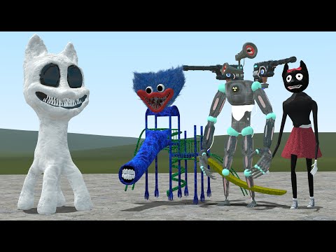 HOW STRONG IS WHITE CARTOON CAT?! Garry's Mod [Trevor Henderson VS Huggy Wuggys Poppy Playtime]