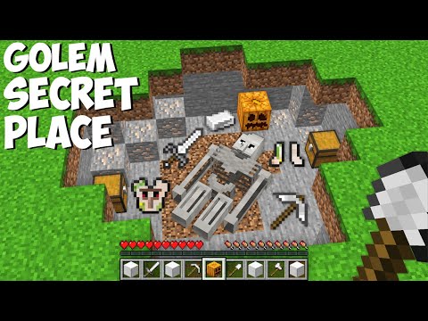 I DIG DIRT and FOUND GOLEM SECRET PLACE WITH RAREST ITEMS in Minecraft ! IRON GOLEM TREASURE !