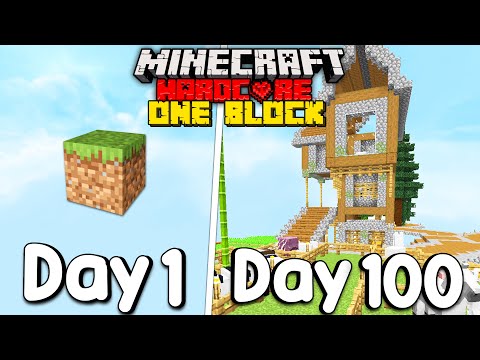 I Survived 100 Days in ONE BLOCK SKYBLOCK in Minecraft Hardcore!