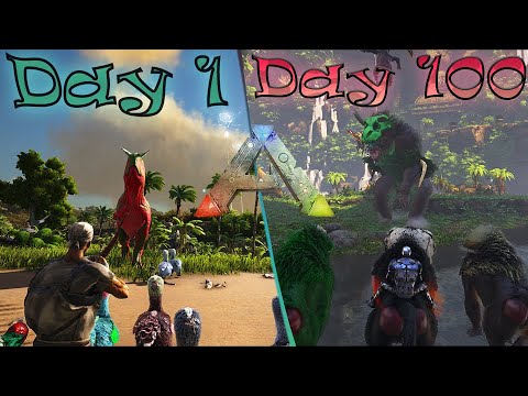 I survived 100 Days Of Hardcore Ark On The New Map Lost Island!