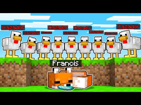 MINECRAFT: 10 Pollos vs Zorro 😱🔪 MINECRAFT CORREDOR vs CAZADORES
