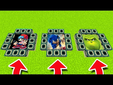 Minecraft PE : DO NOT CHOOSE THE WRONG END PORTAL! (Friday Night Funkin, Sonic & Grinch)