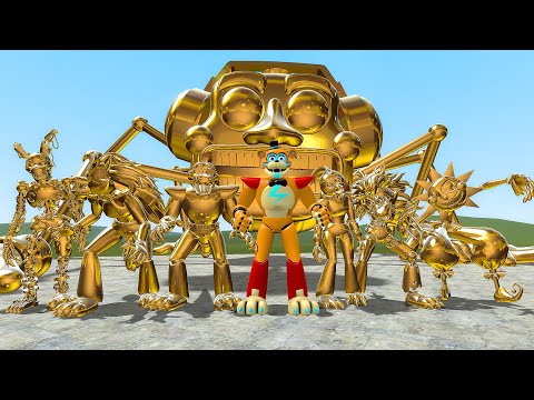 NEW GOLDEN 1-9 SECURITY BREACH ANIMATRONICS!! Garry's Mod Sandbox [FNAF Five Nights at Freddy's]