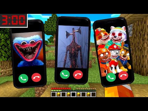 NIE ODBIERAJ TELEFONU OD HUGGY WUGGY, SIREN HEAD, PSI PATROL O 3 W NOCY w Minecraft!