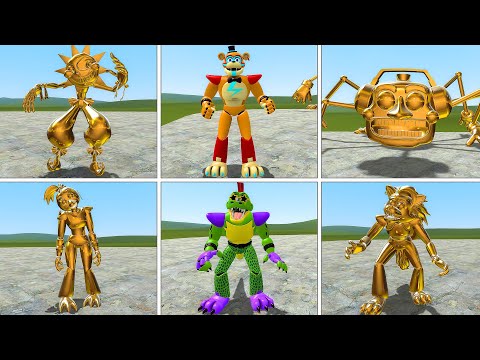PLAYING AS ALL FNAF SECURITY BREACH ANIMATRONICS GOLDEN In Garry's Mod! (Five Nights at Freddy's)