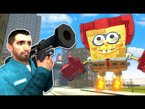 ROBOT SPONGEBOB IS TRYING TO OBLITERATE ME! – Garry's Mod Gameplay