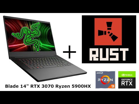RUST running on Razer Blade 14 RTX 3070 Ryzen 5900hx GAMING TEST best gaming laptop 2021 under 2000