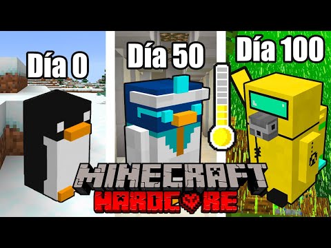 SOBREVIVÍ 100 Días SIENDO UN PINGÜINO en Minecraft HARDCORE #calentamientoglobal #cambioclimatico