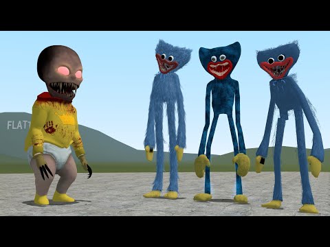 THE BABY IN YELLOW VS HUGGY WUGGYS!! Garry's Mod [Poppy Playtime]