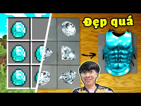 Vinh Chế Tạo Bộ Giáp Kim Cương Ngoài Đời Thật Minecraft Nhìn Đẹp Quá ?? CÁI QUẦN GÌ VẬY TA…
