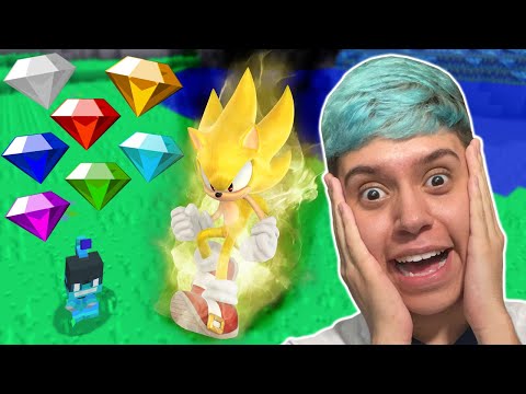 VIREI O SUPER SONIC!! CONSEGUI TODAS AS ESMERALDAS DO CAOS NO MINECRAFT!!