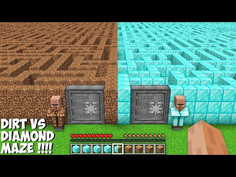 What is the BIGGEST MAZE TO CHOOSE DIRT VS DIAMOND in Minecraft ? SUPER SECRET MAZE !