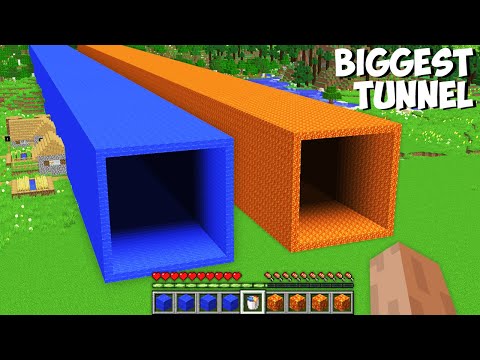 What SUPER BIGGEST AND LONGEST TUNNEL TO CHOOSE in Minecraft ? LAVA VS WATER TUNNEL !