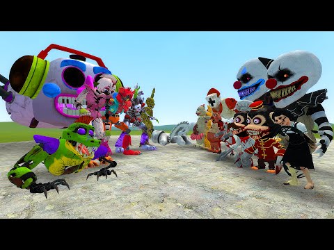ALL SHATTERED ANIMATRONICS vs ALL DARK DECEPTION CHAPTER 4 In Garry's Mod [FNAF SECURITY BREACH]